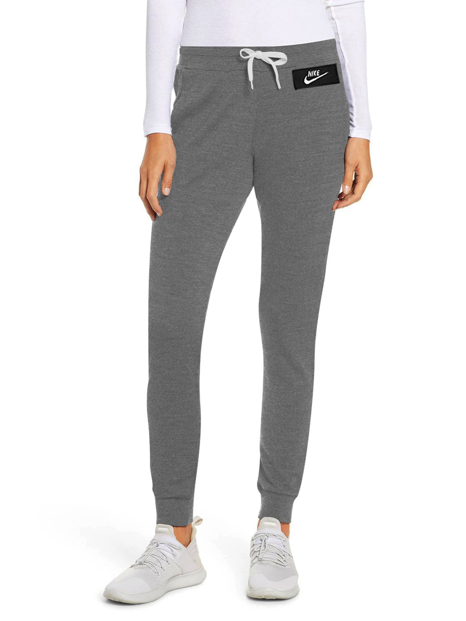 NK Fleece Slim Fit Trouser For Ladies-Charcoal Melange-SP570