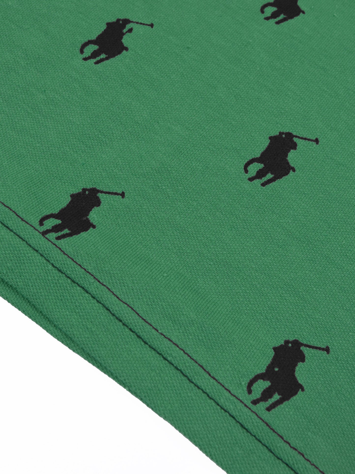 PRL Summer Polo Shirt For Men-Green Melange with Allover Print-SP1452/RT2340