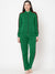 Louis Vicaci Fleece Zipper Tracksuit For Ladies-Green Melange with Black Stripe-SP254/BR266