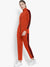 Louis Vicaci Fleece Zipper Tracksuit For Ladies-Orange Melange with Black Stripe-SP251/BR370