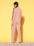 Louis Vicaci Fleece Zipper Tracksuit For Ladies-Dark Pink With Black Stripe-SP246/RT1547