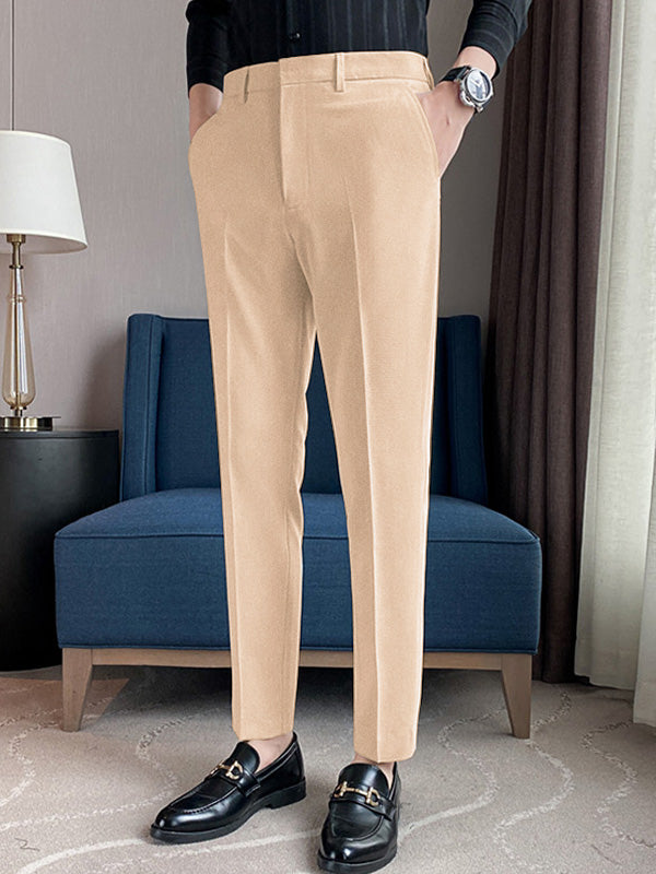 Louis Vicaci Interlock Stretchy Slim Fit Lycra Pent For Men-Light Camel-BR423