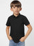Louis Vicaci Super Stretchy Slim Fit Half Sleeve Lycra Casual Shirt For Kids-Black-BR569