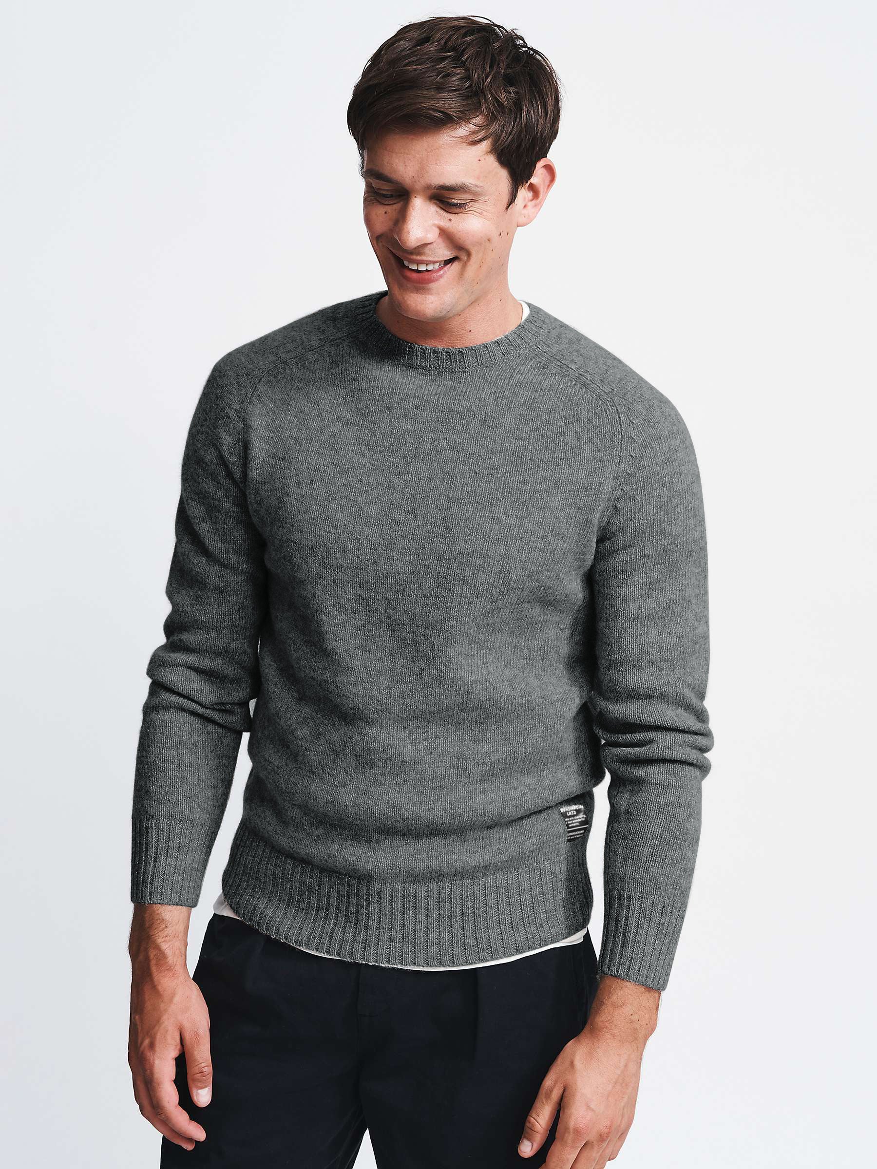 Fashion Crew Neck Prestwick Wool Sweater For Men-Grey-SP1063/RT2210