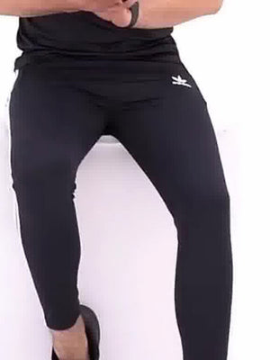 ADS Summer Active Wear Tracksuit For Men-White & Black-BE3030