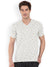 M-17 Single Jersey V Neck Tee Shirt For Men-Off White Melange with Allover Print-SP1928