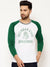 47 Raglan Sleeve Crew Neck Tee Shirt For Men-Off White & Green with Print-SP2082