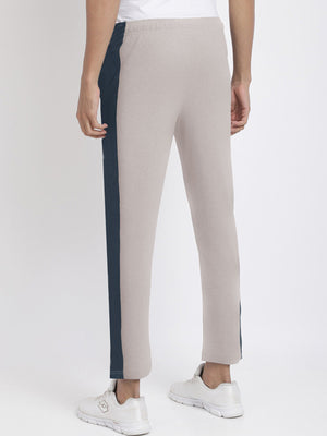 Summer Single Jersey Slim Fit Trouser For Men-Light Tea Pink With Navy Stripe-SP127/RT2098