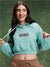 NYC Polo Fleece Short Pullover Hoodie For Ladies-Cyan-SP1416
