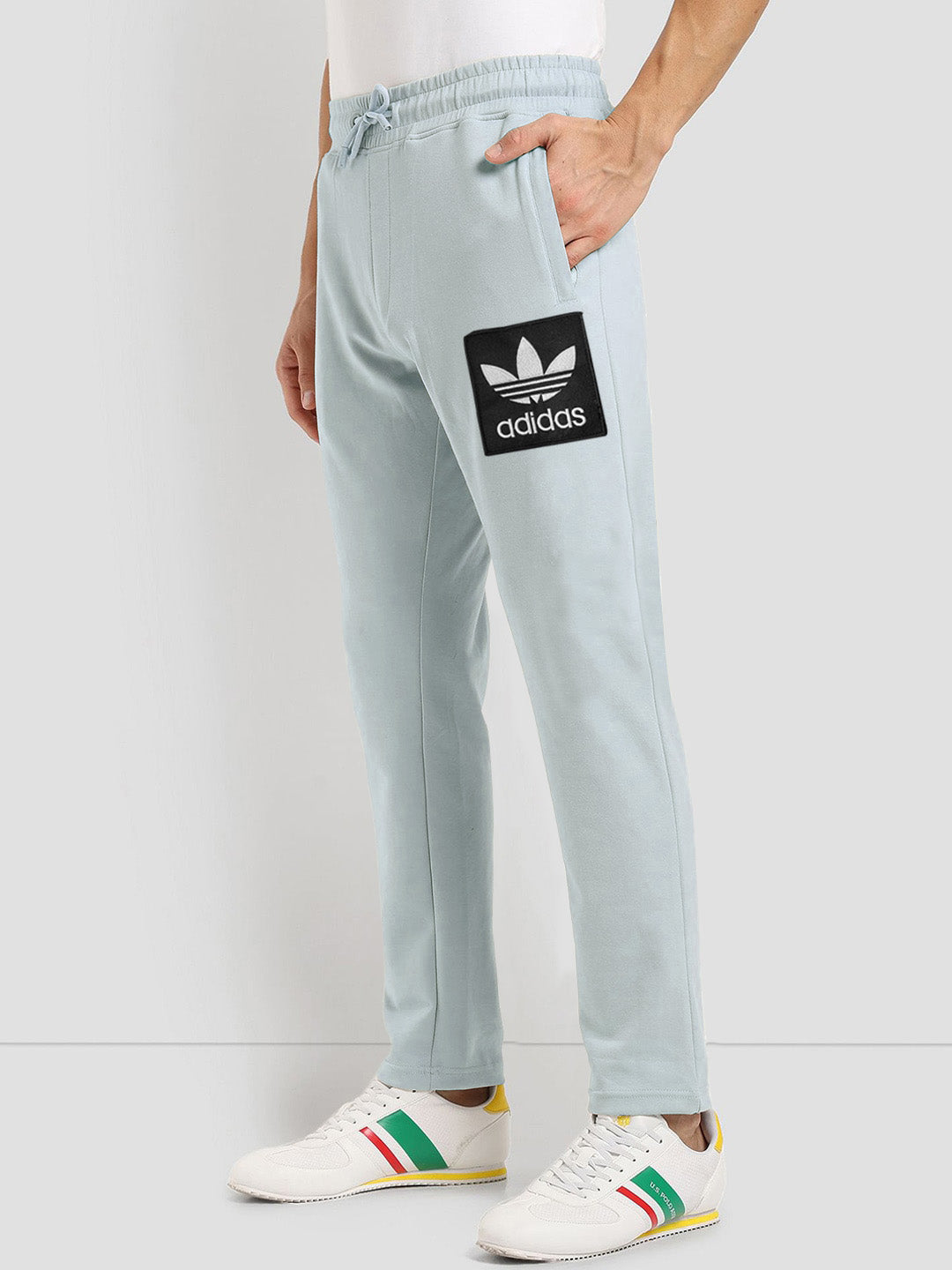 Adidas Terry Fleece Straight Fit Jogger Trouser For Men-Ice Mint-SP547