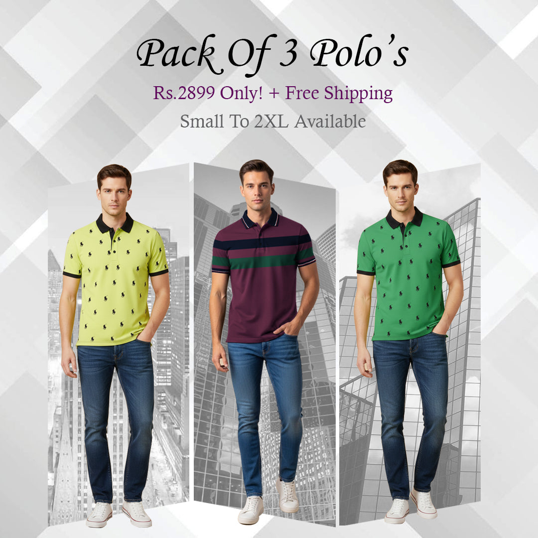 New Polo Bundle - 3 Polo Shirts in Rs.2899 only!