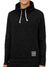 NYC Polo Fleece Cowl Neck Short Hoodie For Ladies-Black Melange-SP305