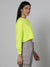 Boohoo Crew Neck Fleece Cropped Sweatshirt For Ladies-Lime Green-BE185