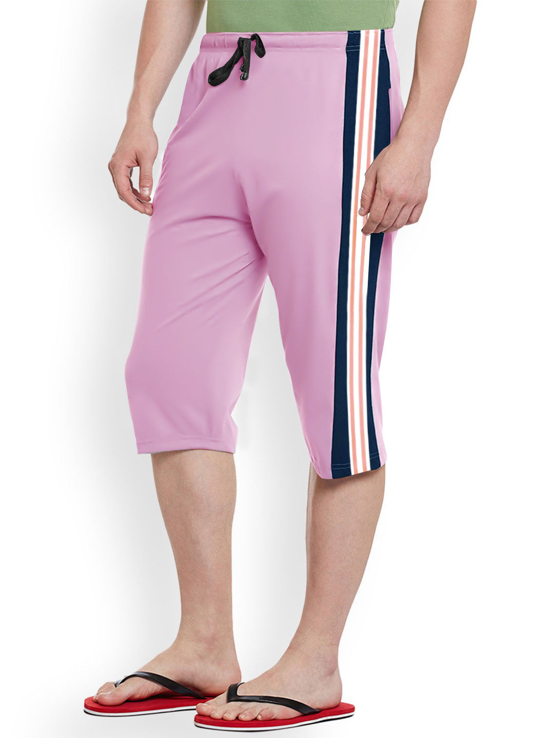 Next Single Jersey Lounge Short For Men-Pink with Stripe-SP1789