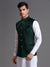 Premium Quality Stylish Velvet Waistcoat For Men-Dark Cyan Green-SP2790