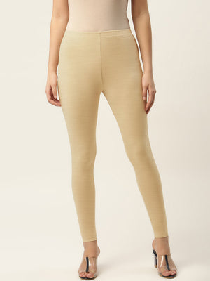 Bella Couture Summer Leggings For Ladies-Golden-SP2044