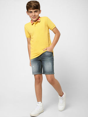 Indigo Collection Denim Short For Kids-Navy Faded-SP2382