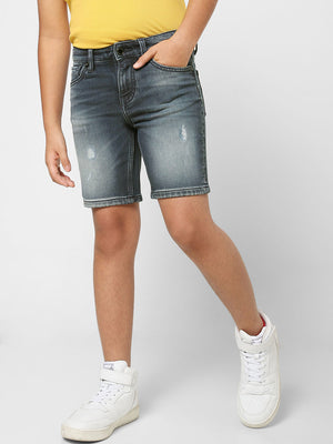 Indigo Collection Denim Short For Kids-Navy Faded-SP2382