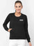 Nyc Polo Fleece Pocket Style Sweatshirt For Ladies-Black-SP1306