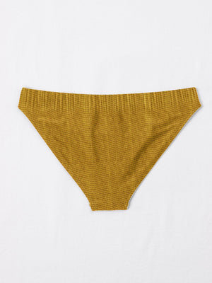 New stylish Crinkled Satin Bikini Bottom For Ladies-Yellow-BR710