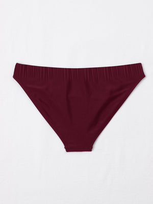 New stylish Crinkled Satin Bikini Bottom For Ladies-Maroon-BR731