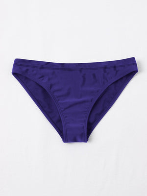 New stylish Crinkled Satin Bikini Bottom For Ladies-Purple-BR702