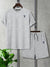 Summer Fashion T-Shirt & Lounge Short Suit For Men-White with Grey Lining-BR677