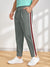 Louis Vicaci Slim Fit Interlock Trouser For Men-Slate Grey with Stripe-SP1755