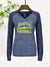 Majestic Lead Play Long Sleeve Split Neck Tee Shirt For Ladies-Blue Melange-SP3107