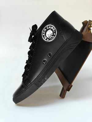 Black Camel Logo Style Sneaker Shoes For Men-Black-BR536