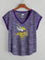 NFL Single Jersey Boxy V Neck Tee Shirt For Ladies-Purple Melange-SP2135