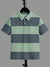 Louis Vicaci Single Jersey Polo Shirt For Kids-Graps with Slate Grey Stripes-SP1705