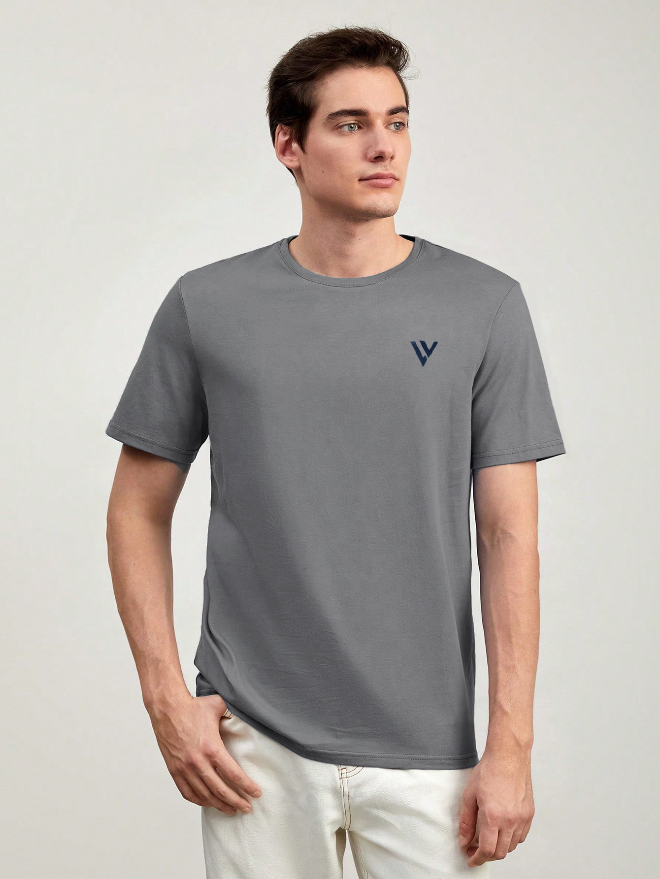 Louis Vicaci Summer T Shirt For Men-Slate Grey-SP2018
