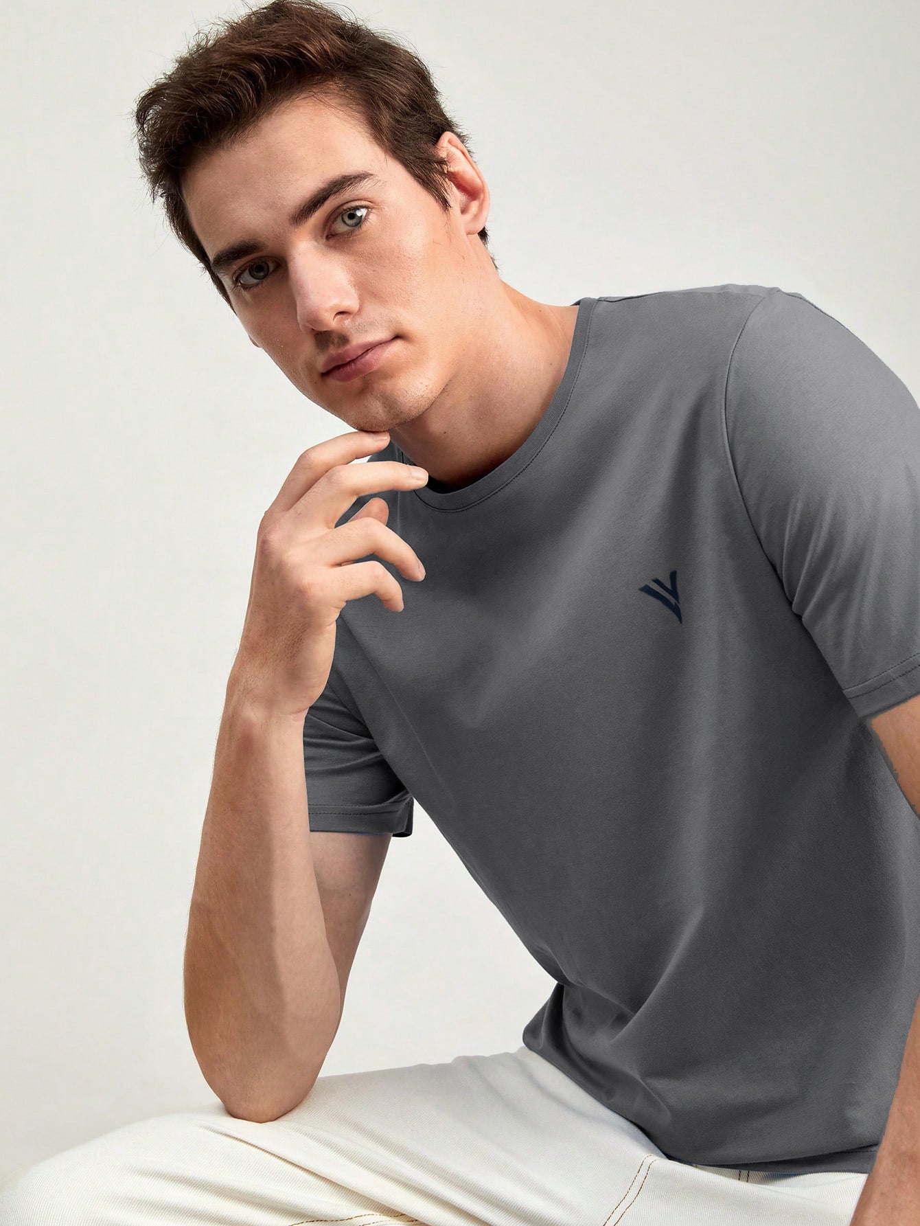 Louis Vicaci Summer T Shirt For Men-Slate Grey-SP2018