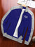 P&B Terry Fleece Zipper Mock Neck Jacket For Men-Dark Blue with Grey Melange-BE573