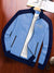 P&B Terry Fleece Zipper Mock Neck Jacket For Men-Sky with Navy-BE568
