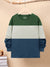 HB Crew Neck Long Sleeve Single Jersey Tee Shirt For Kids-Green with Off White & Blue-SP1713/RT2417