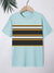 NXT Crew Neck Single Jersey Tee Shirt For Kids-Blue with Stripes-SP2265
