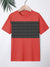 NXT Crew Neck Single Jersey Tee Shirt For Kids-Carrot Red with Black Lining Panel-SP2285