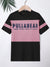 P&B Crew Neck Single Jersey Tee Shirt For Kids-Black & Pink Panel-SP2193