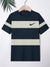 NK Crew Neck Single Jersey Tee Shirt For Kids-Dark Navy with Grey Melange Panels-SP2283