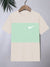 NK Crew Neck Single Jersey Tee Shirt For Kids-Skin with Cyan Panel-SP2268