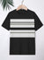 NXT Crew Neck Single Jersey Tee Shirt For Kids-Black & White with Stripes-SP2237
