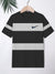 NK Crew Neck Single Jersey Tee Shirt For Kids-Black with Grey Melange Panels-SP2256