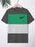 NK Crew Neck Single Jersey Tee Shirt For Kids-Charcoal Melange with Panels-SP2263