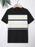 NXT Crew Neck Single Jersey Tee Shirt For Kids-Black & White Panel with Stripes-SP2240