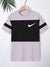 NK Crew Neck Single Jersey Tee Shirt For Kids-Purple with Black Panel-SP2261