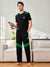Louis Vicaci Summer Active Wear Tracksuit For Men-Black with Green Panels-SP1835/RT2453