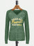 Majestic Lead Play Long Sleeve Split Neck Tee Shirt For Ladies-Green Melange-SP2023