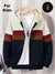 NXT Fleece Full Zipper Hoodie For Kids-Navy & Off White, Brown & Red Panels-BE2759/BR14657